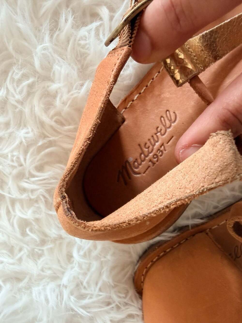Madewell Size 6 Leather T-Strap Sandals - Picture 2 of 5